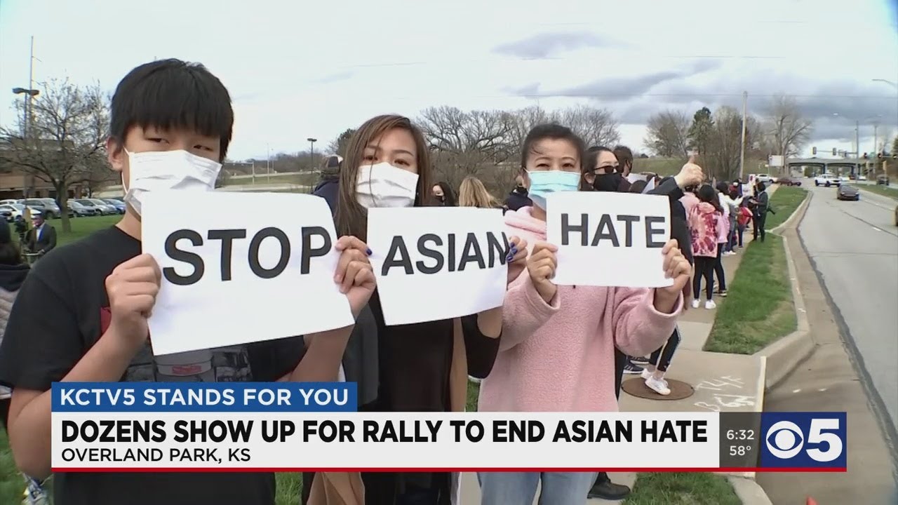 Over 100 show up in Overland Park for rally supporting Asian and Pacific Islander Americans