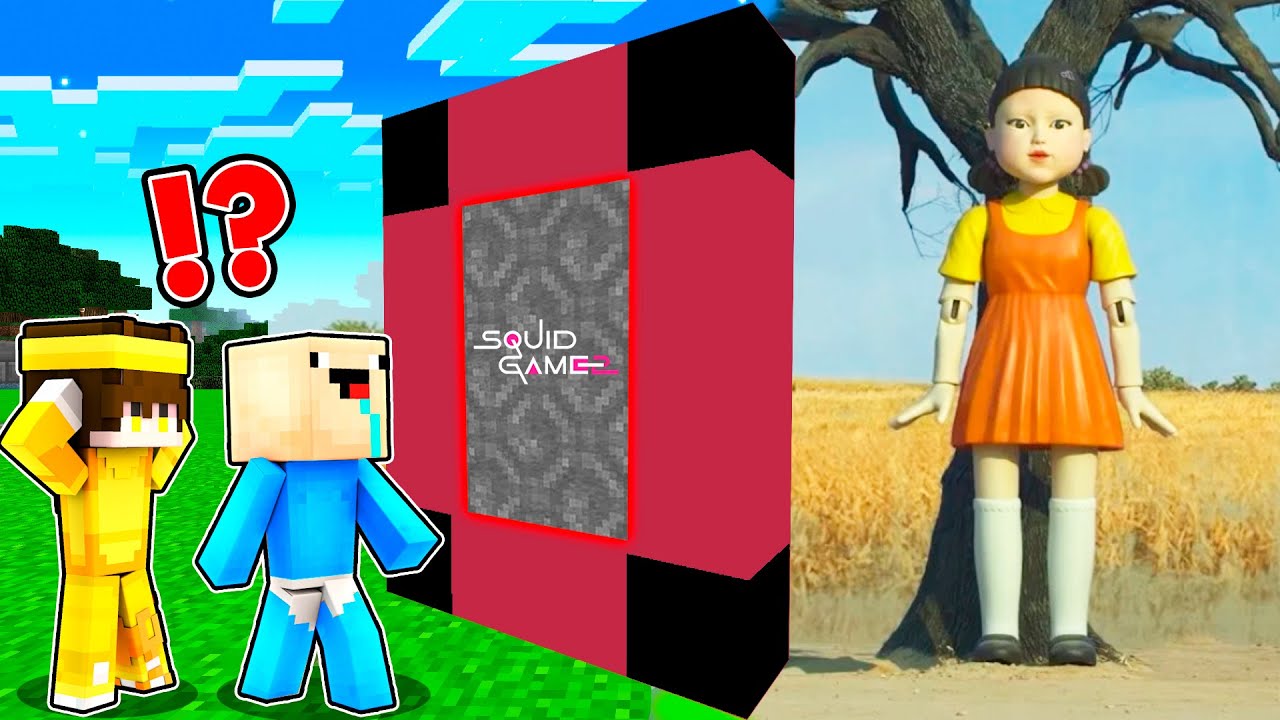 Encontramos un PORTAL al MUNDO de EL JUEGO DEL CALAMAR 2 en Minecraft 2 Noobs vs PORTAL SQUID GAME 2