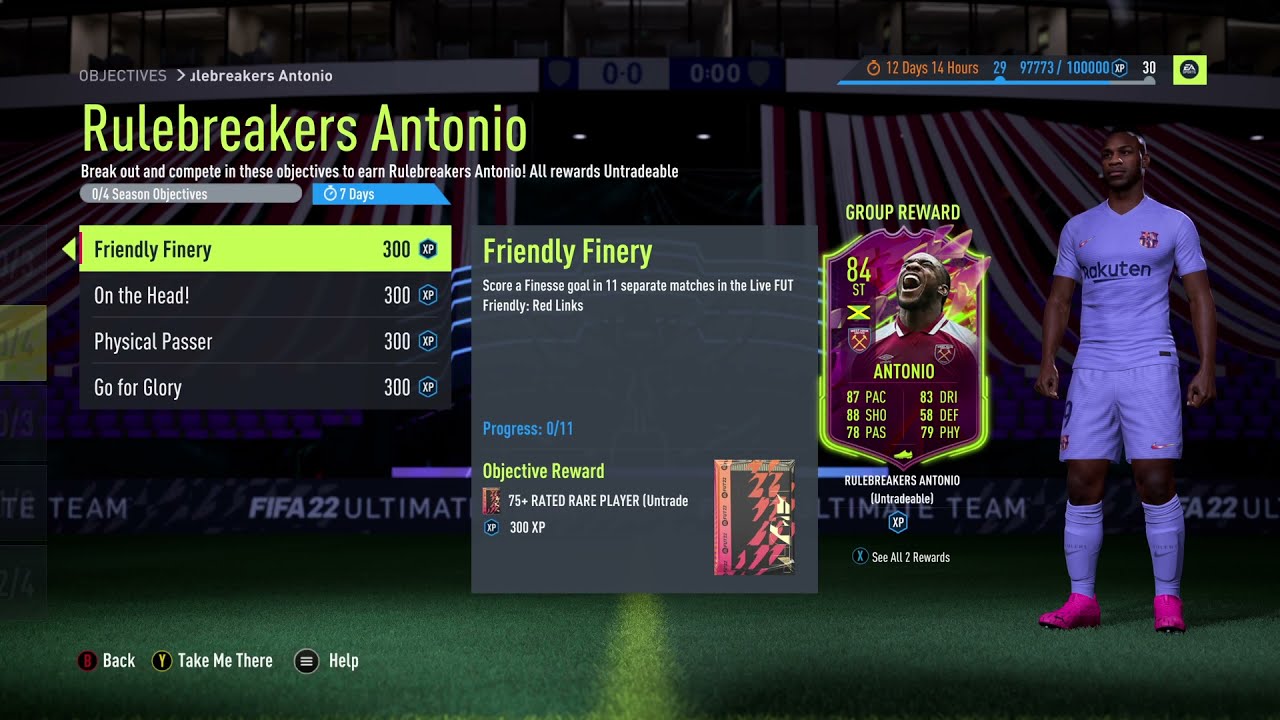 Rulebreakers Antonio 84 Objectives FIFA 22