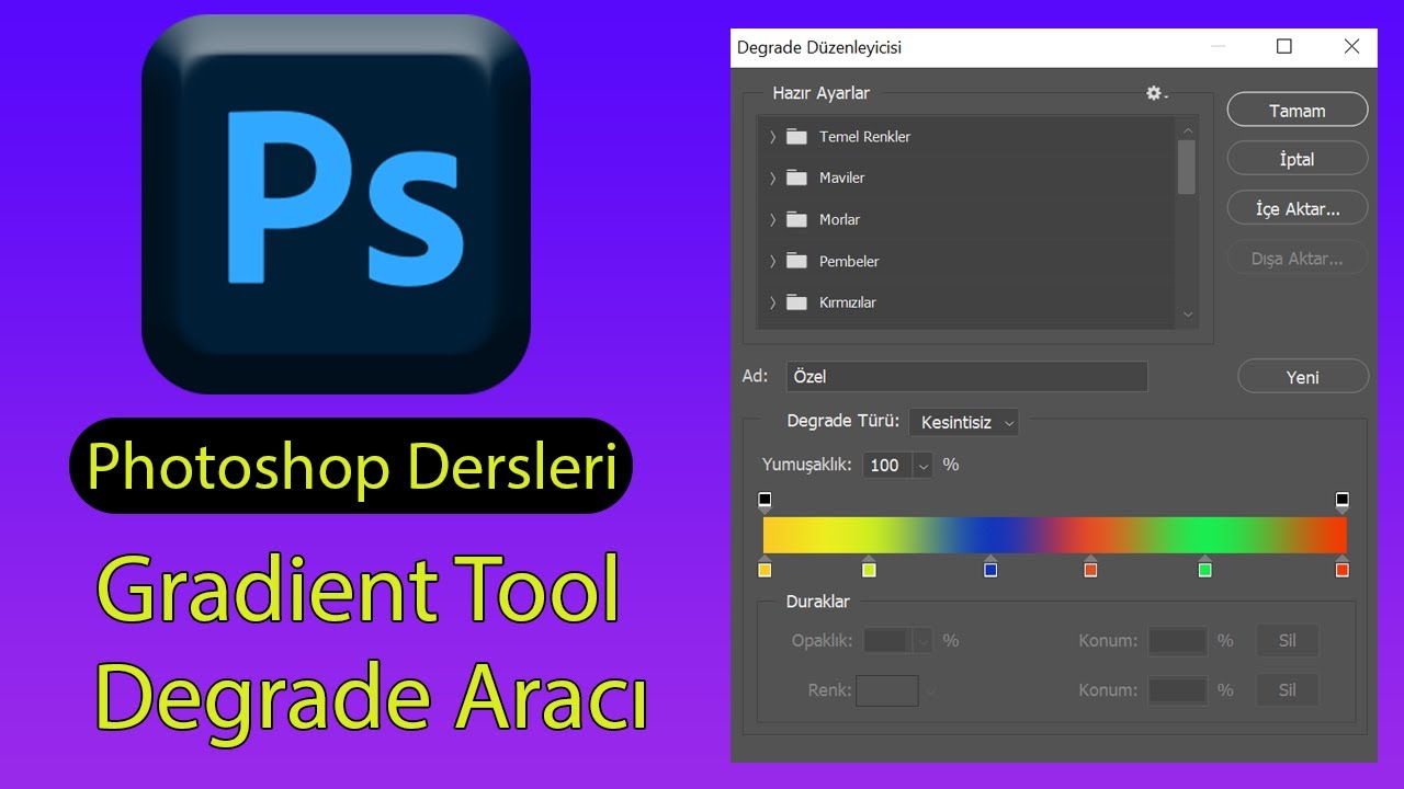 Photoshop  Degrade Aracı,Gradient Tool.Photoshop Dersleri.Ps Eğitimi.Photoshopta resim kaynaştırma.