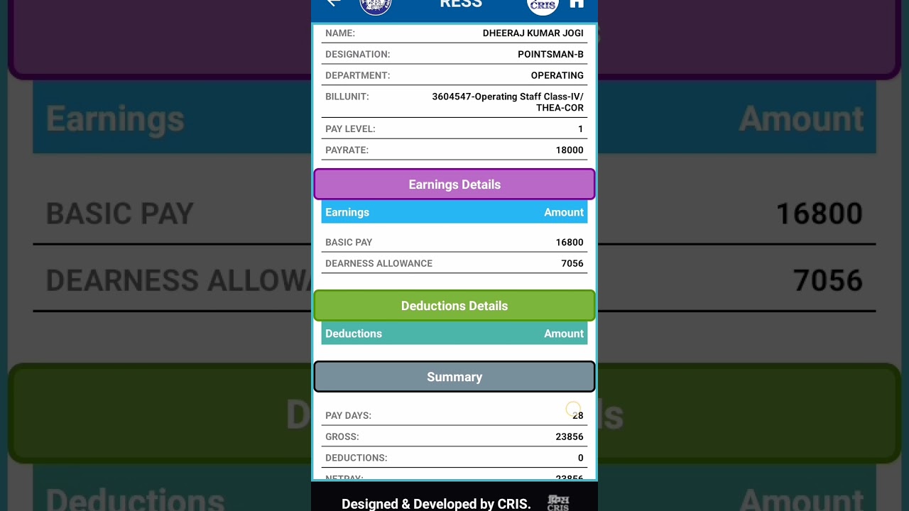 My 1st Salary Pointsman in Railway ❣️ #railway #rrb #salary #shorts #groupdsalary