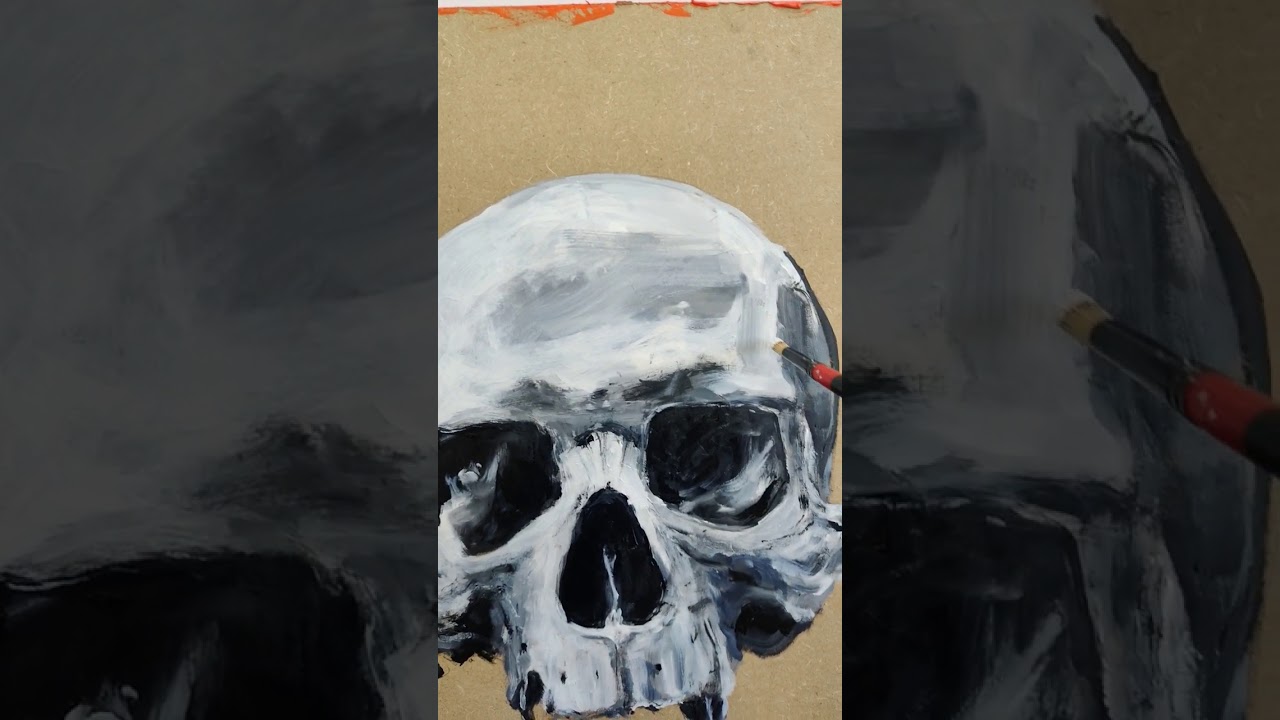 Skull painting on panel. Acrylic art by abhishekdeheriya/ Abhishek Deheriya