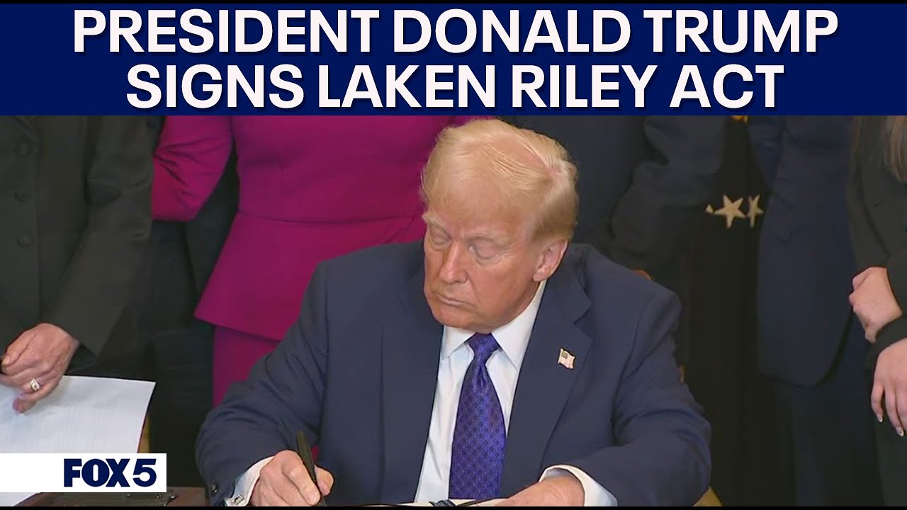 President Donald Trump delivers remarks and signs Laken Riley Act
