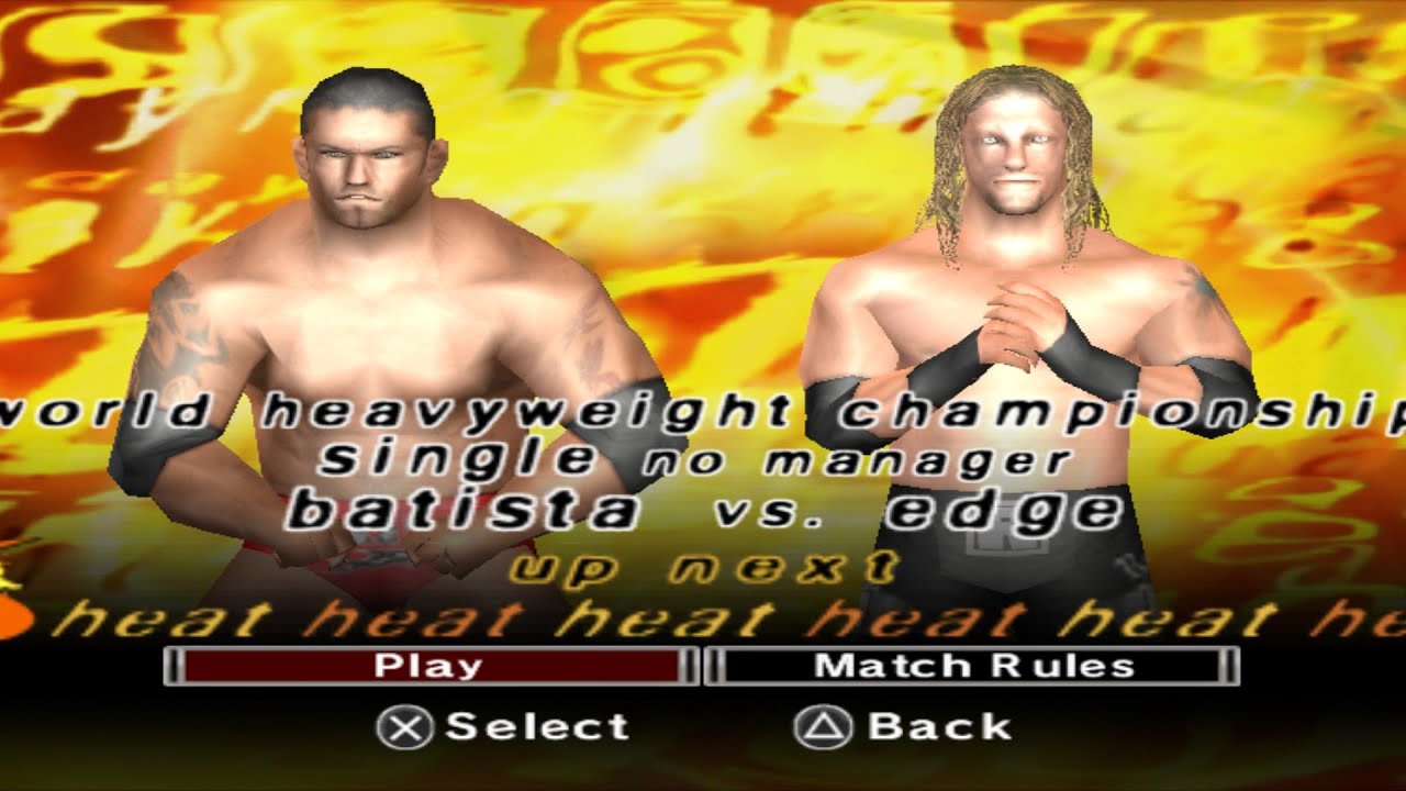 Batista vs Edge in wwe svr 2007 in psp emulater