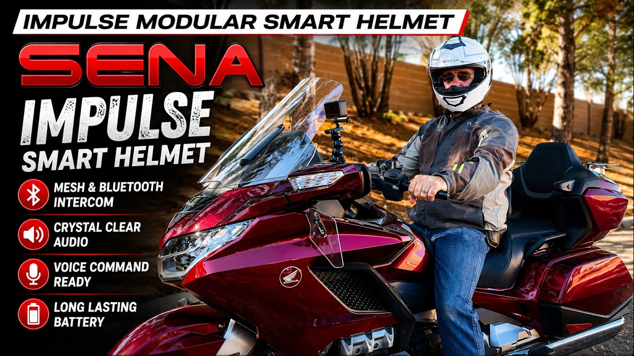 Sena Impulse Modular Mesh Intercom Motorcycle Smart Helmet Review #goldwing  #sena #senabluetooth