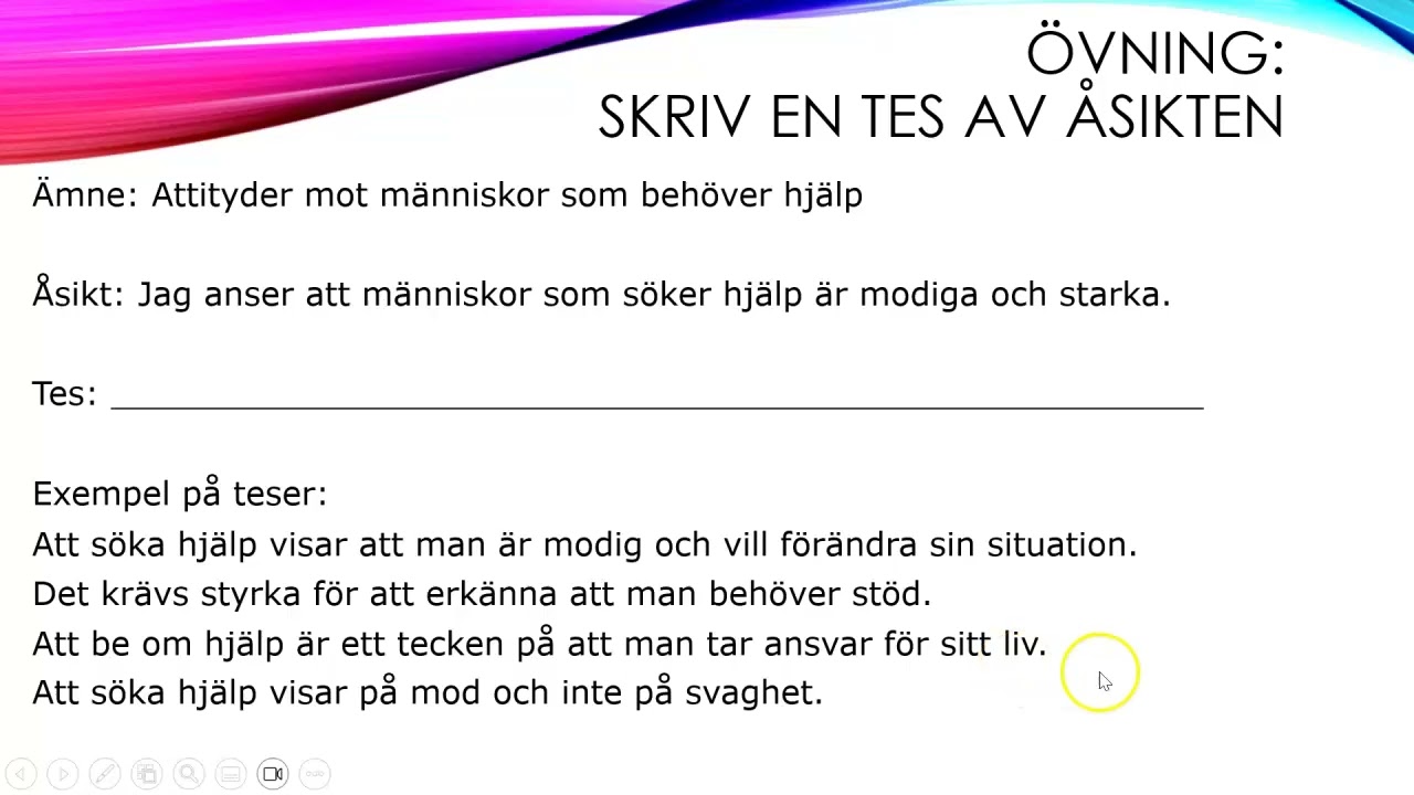 Skillnaden mellan tes och &aring;sikt