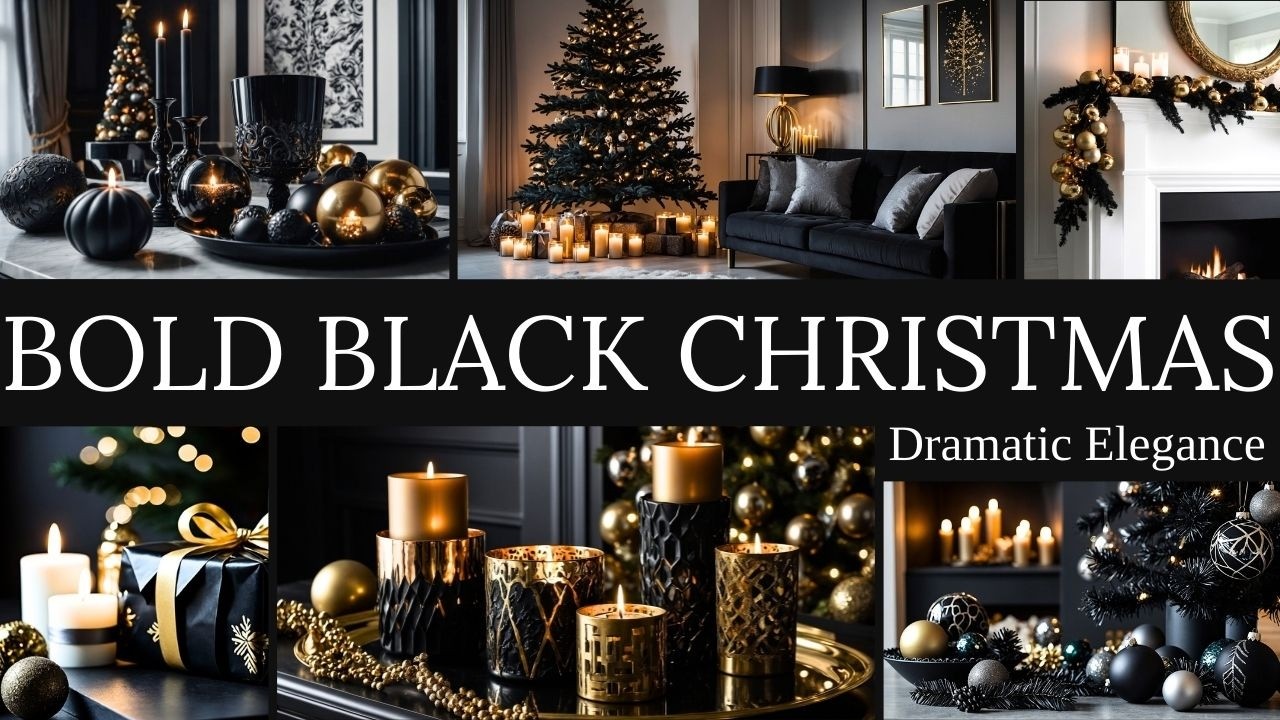 Dramatic Elegance: Bold Black Christmas Decor Ideas for Your Living Room