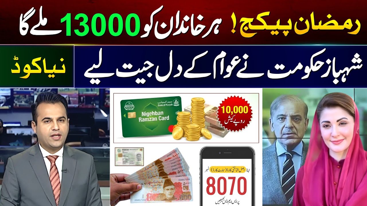 8070 Apply Code - Ramzan Package | PM Shehbaz Sharif Ramzan Relief 13000 | Nigehban Card 10000 Check