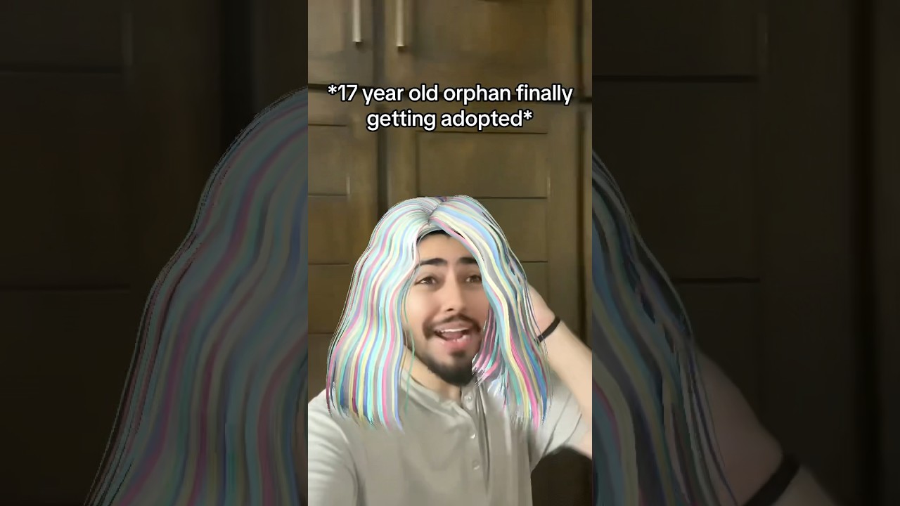 Cute orphan finally gets adopted 💀😂