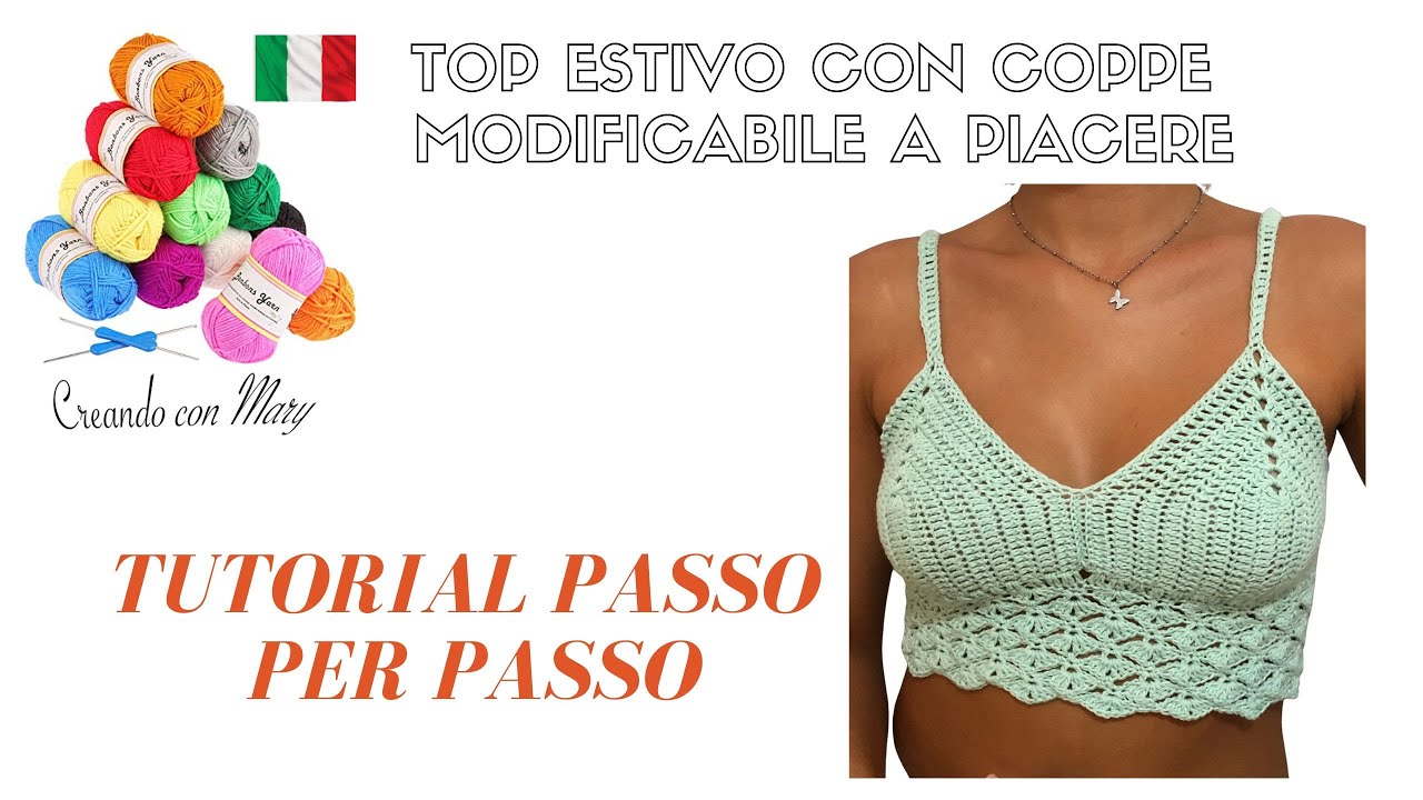 Top estivo - Tutorial a uncinetto passo per passo per tutte le taglie. Facile e veloce