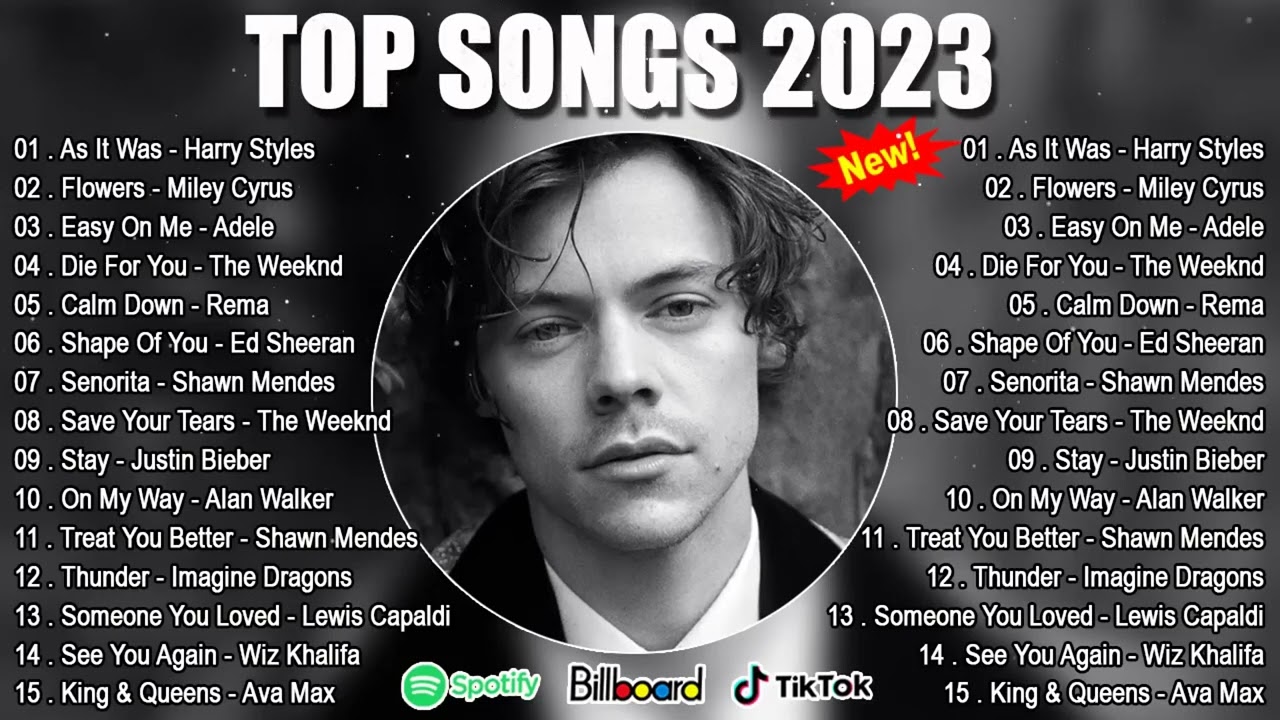 Harry styles, Miley Cyrus, Ed Sheeran, Adele - Pop Music Billboard Hot 100 Top Songs This Week 2023