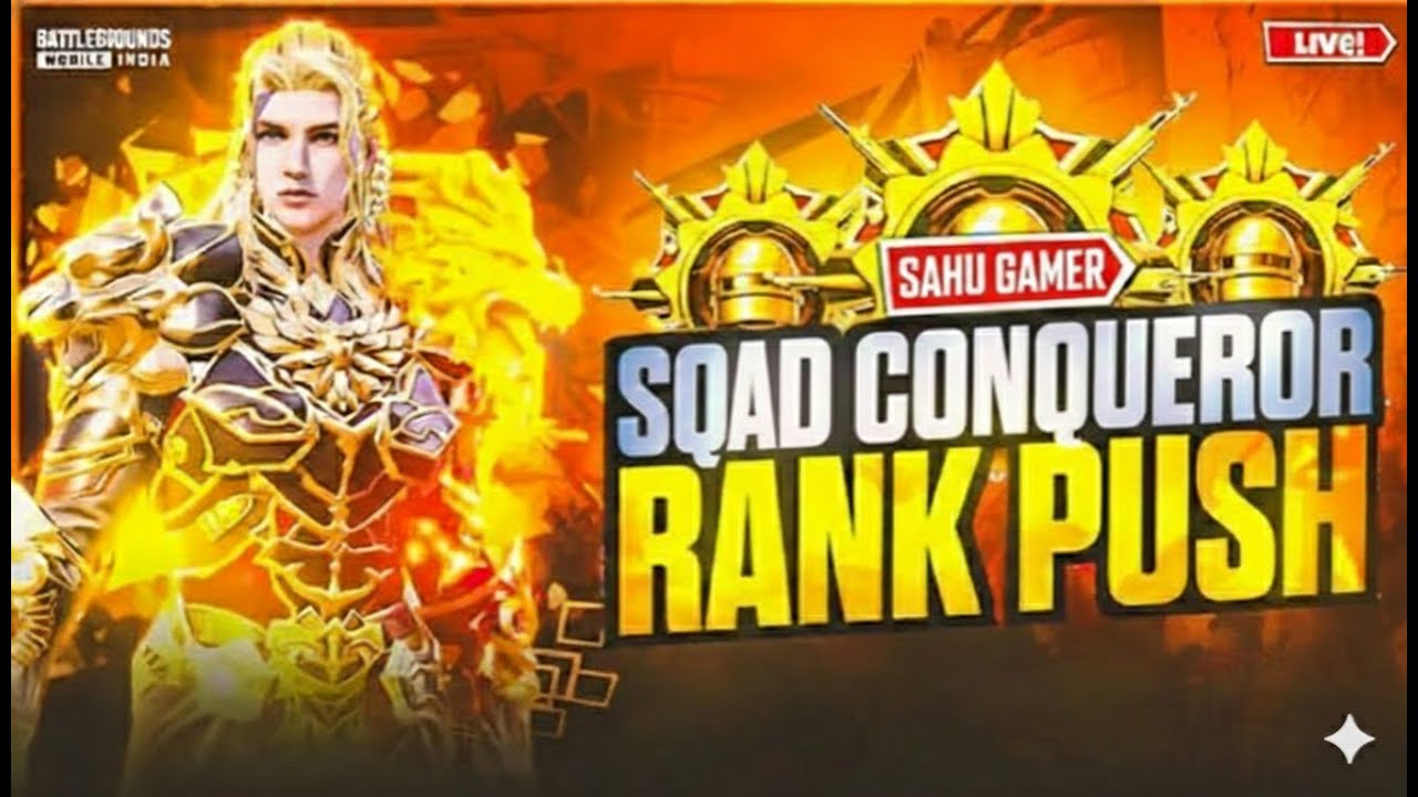 30 KILLS HOGA ? | SQUAD CONQUEROR RANK PUSH🔥 | FULL RUSH GAMEPLAY | BGMI LIVE 🔴 | SAHU GAMER IS LIVE