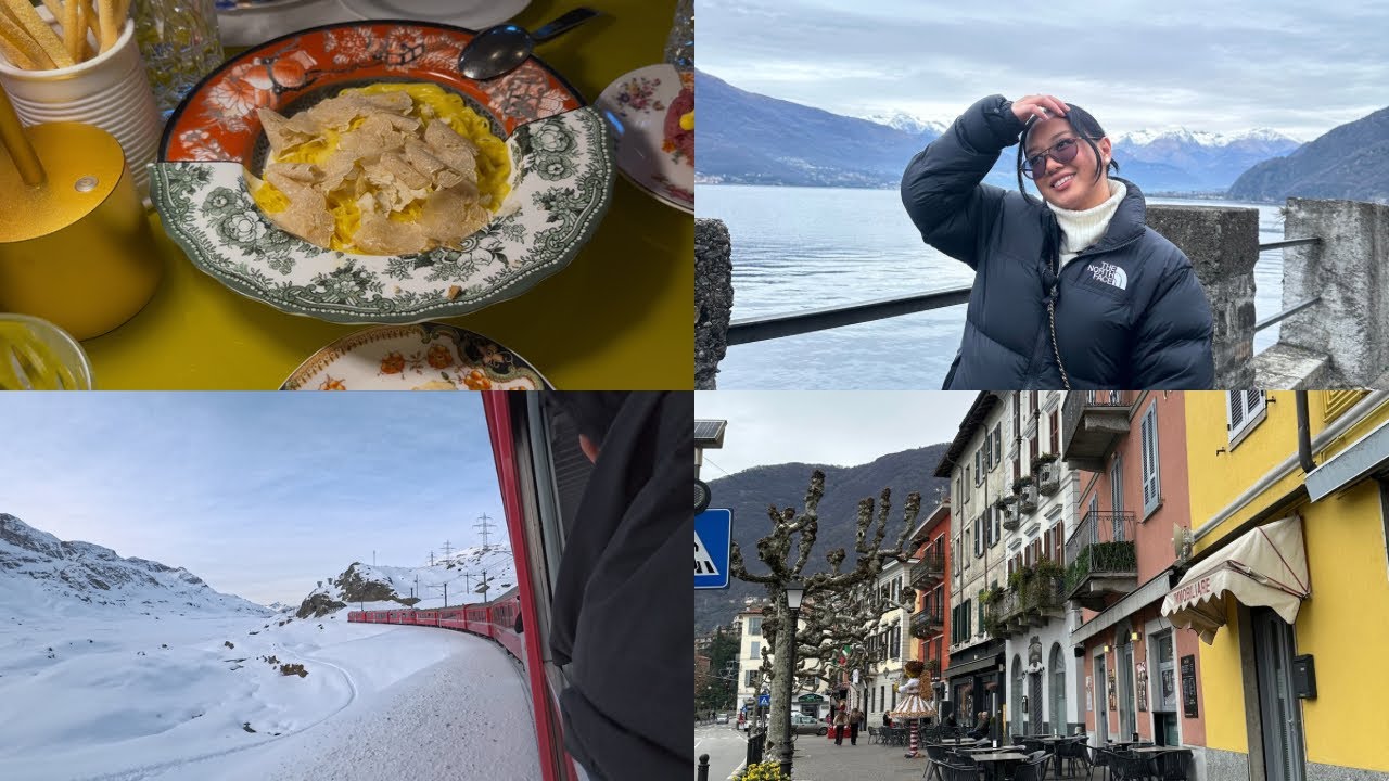 Flying to Italy 🇮🇹 , Day trip to Switzerland🇨🇭, Bernina Express 🚂 | Chelsea Mosquera