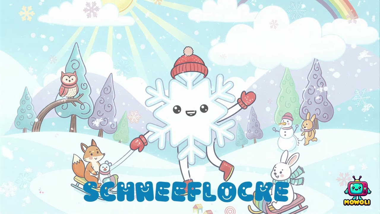 SCHNEEFLOCKE  ❄️ Das Einwort-Kinderlied voller Winterzauber 🌈 MOWOLI Kindermusik