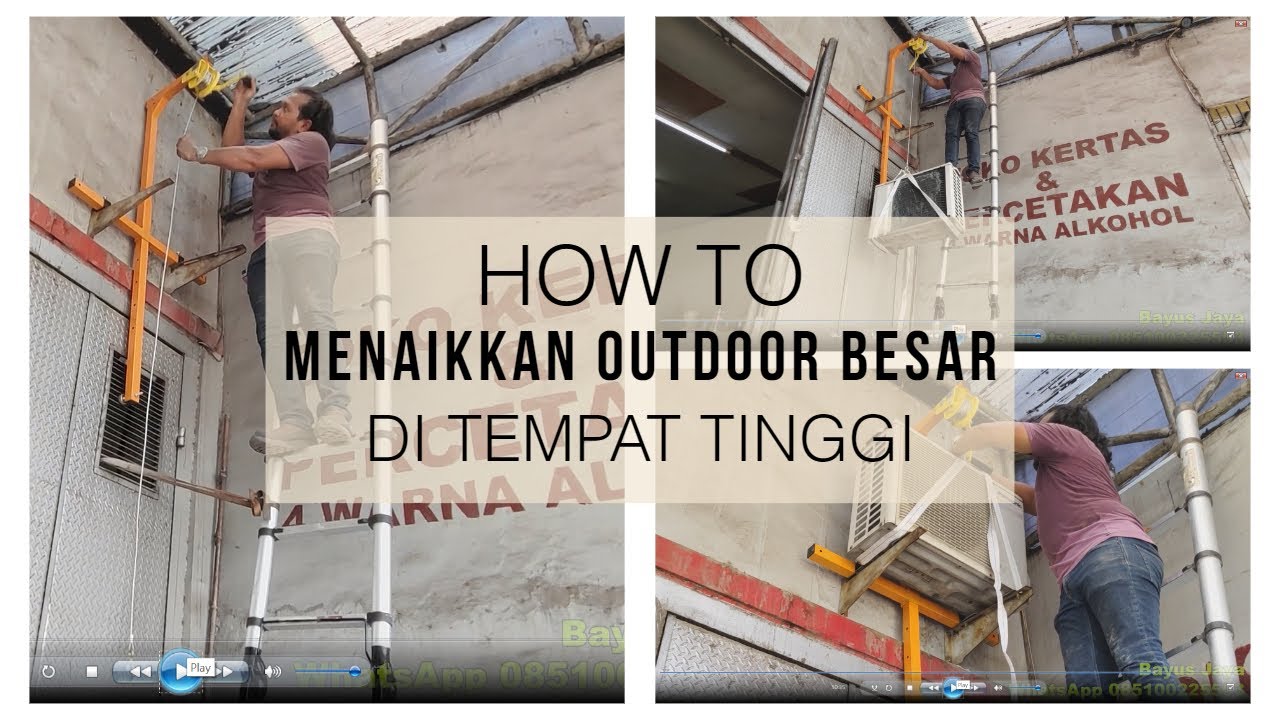 Cara Mengangkat Outdoor AC Besar Dengan Mudah bisa dilakukan Sendiri Menggunakan Lifting Crane