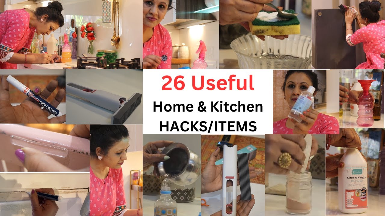 26 Genius Home & Kitchen Hacks / Items  , Useful Products ,Mini Mop & Kitchen tools,DIY Cleaners