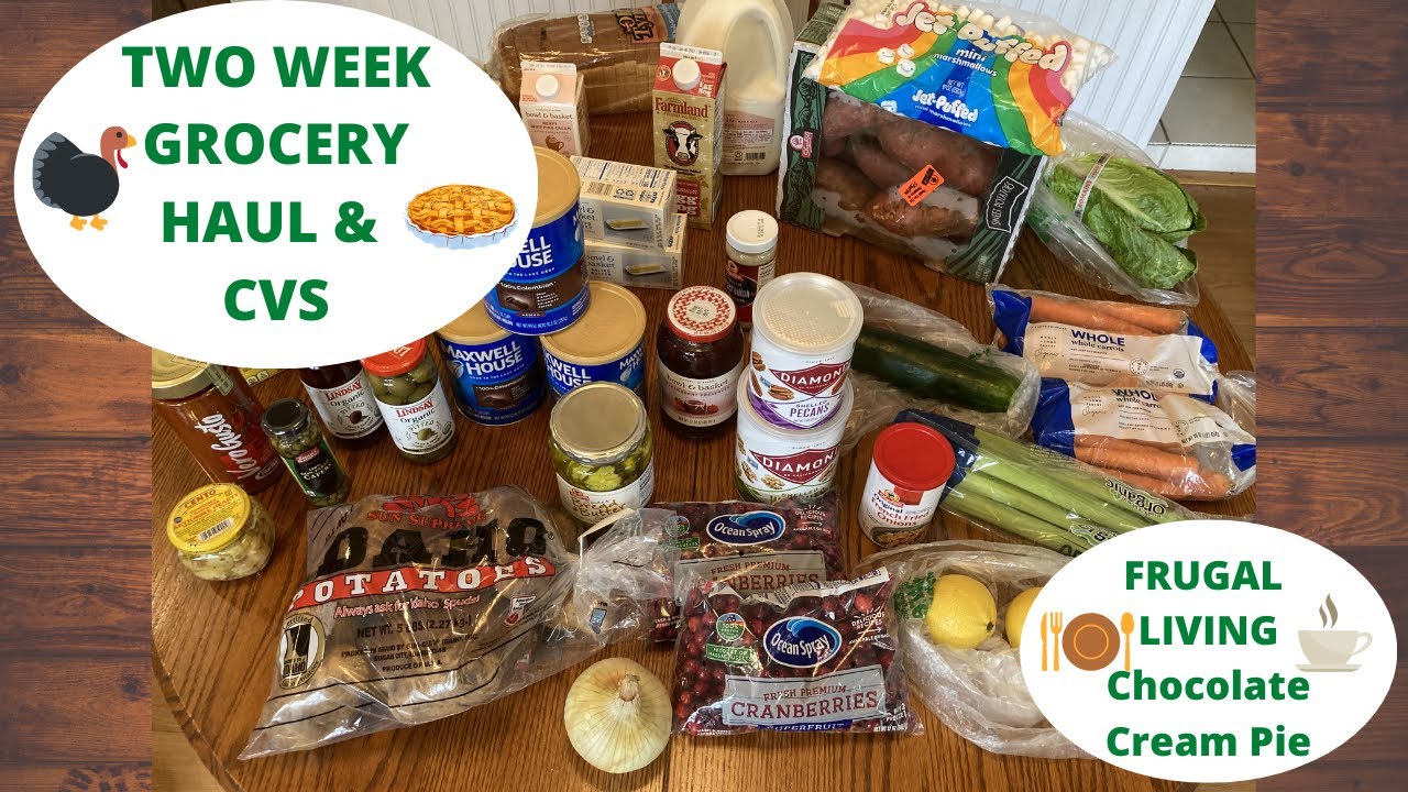 Frugal Living Two Week Grocery Haul & CVS & ChocolateCream Pie