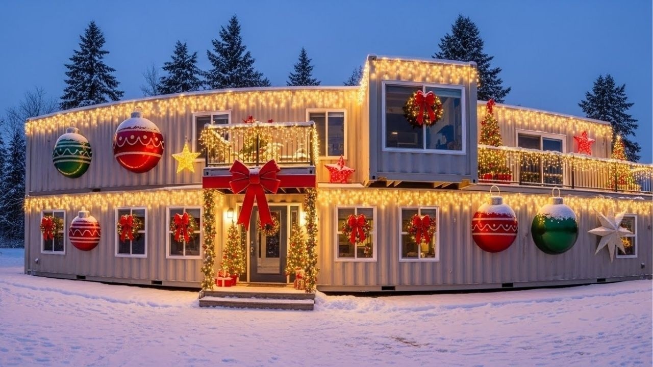 Преображение дома из контейнеров к праздникам 🎅 Небольшое пространство, невероятная рождественска...
