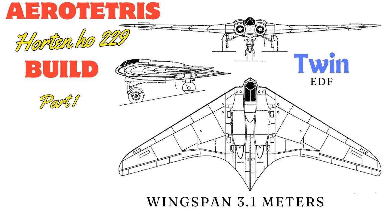 Horten H.O. 229 Germany's stealth bomber?    Large RC wing build  3.1 meter wingspan