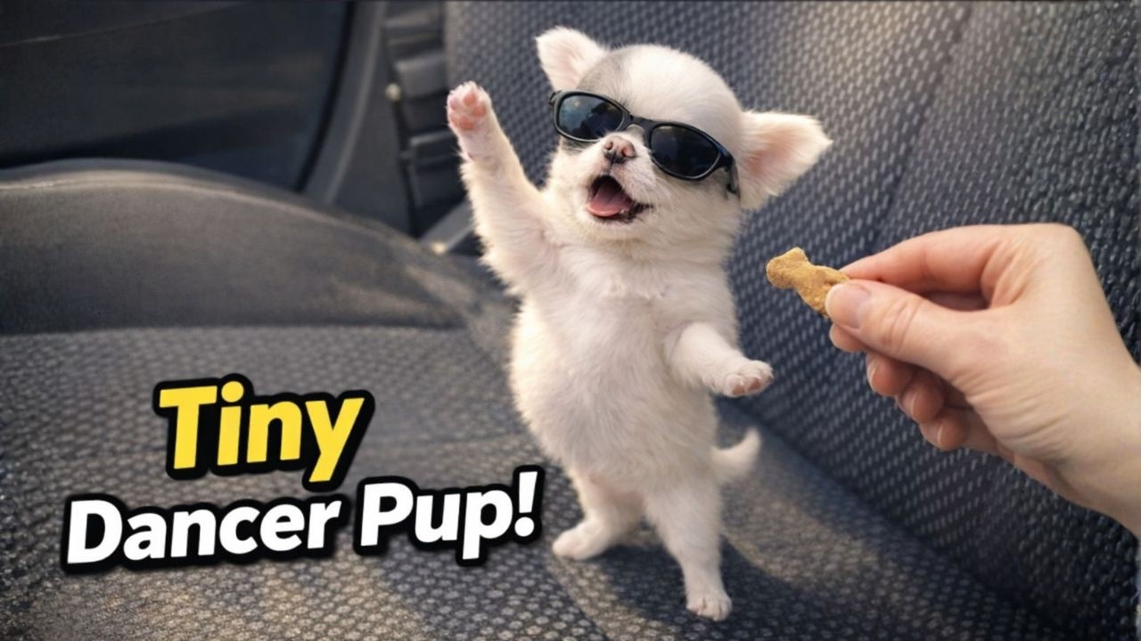 Lunch Time Turns Into a Dance Party for Tiny Puppy 😂🐶
