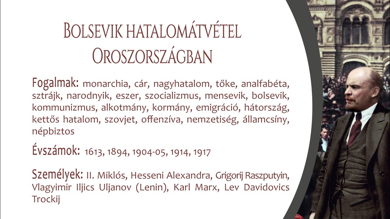 Bolsevik hatalomátvétel Oroszországban (Emelt szint)