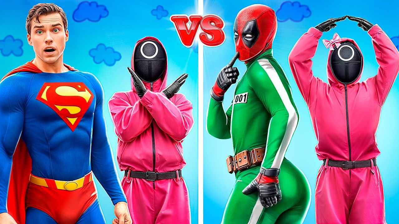 Игра в кальмара для СУПЕРГЕРОЕВ! Дэдпул vs Супермен vs Гвен Стейси!