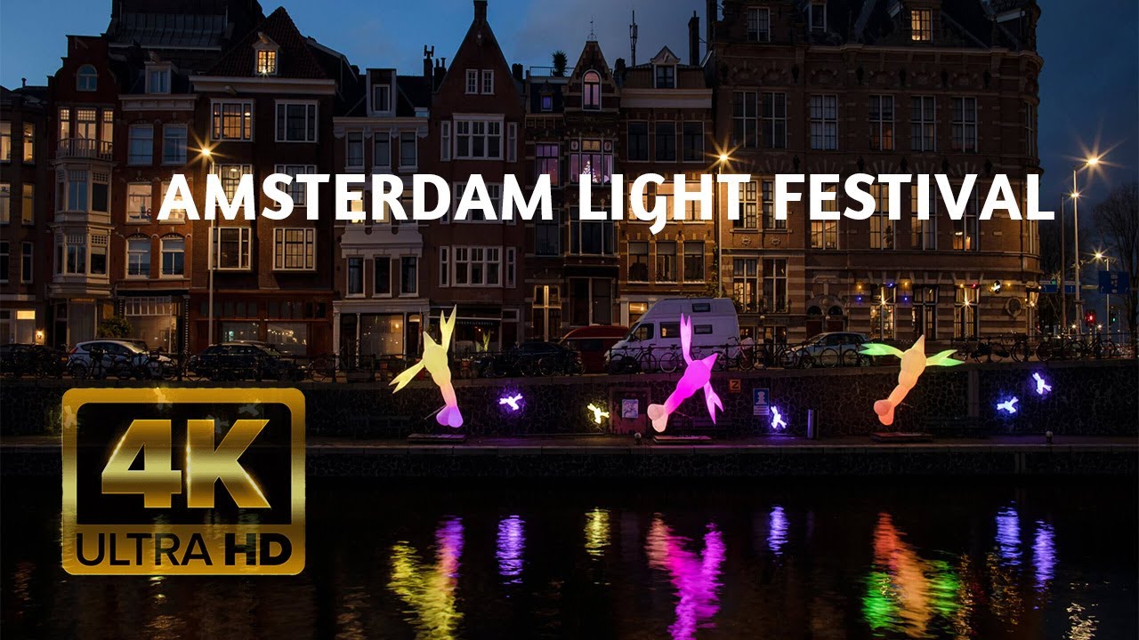 4K Boat Tour | 🇳🇱 Amsterdam Light Festival 2023-2024 4K HDR
