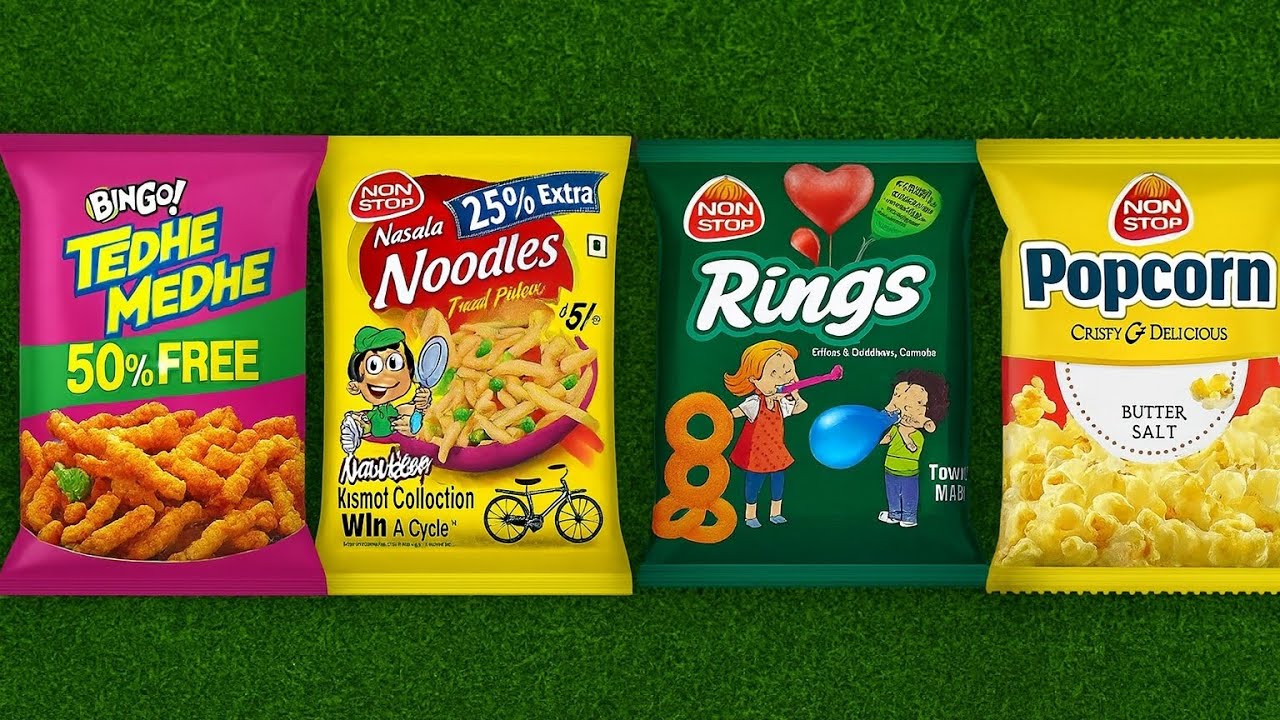 Trying Popular Indian Snacks! | Bingo  Noodles Rings & Popcorn Taste Test #asmr 