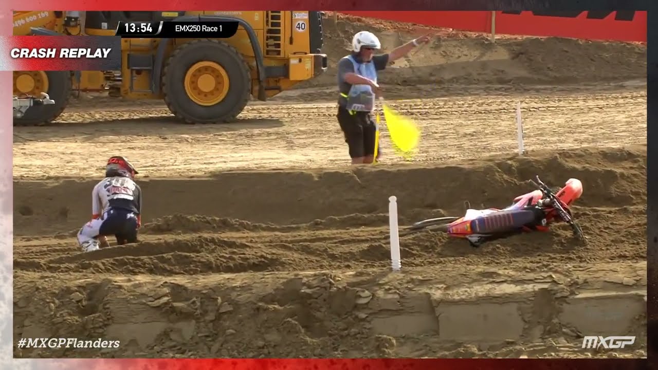 Farres crash | EMX250 Race 1 | MXGP of Flanders #MXGP #Motocross