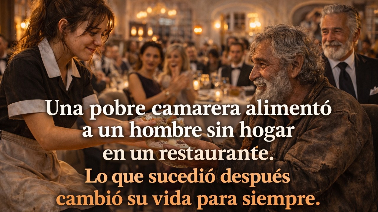 Una pobre camarera alimentó a un hombre sin hogar en un restaurante....