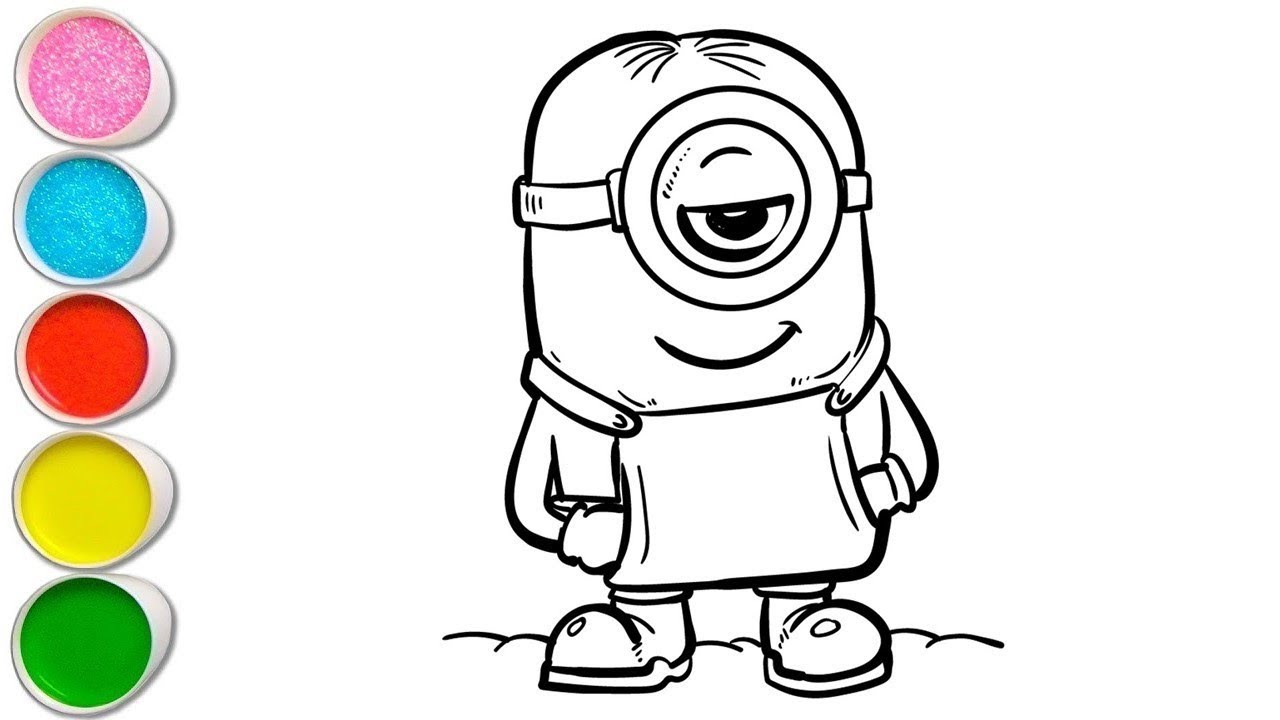 Minion drawing, coloring & Painting for kids let's draw together easy art 