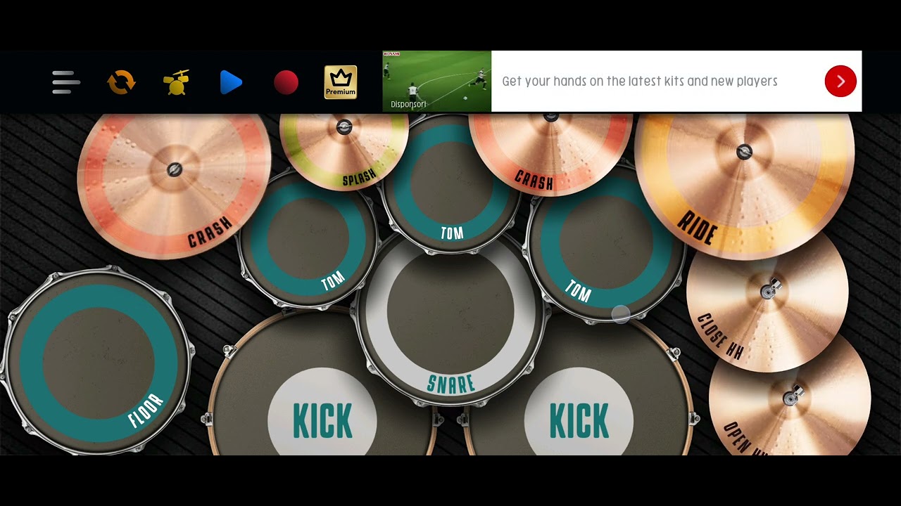 Playing drums. 