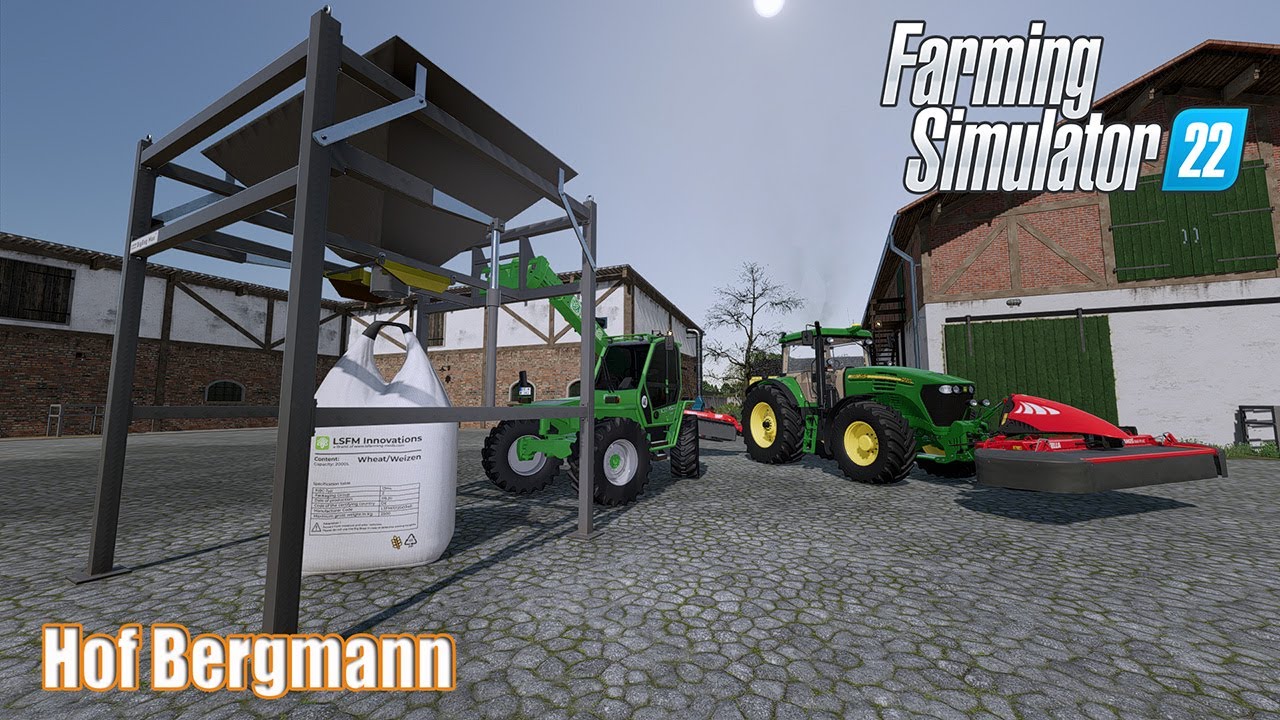 MAKING BIG BAGS OF CHICKEN FOOD AND CUTTING GRASS.  | HOF BERGMANN EP 11 | FS 22 |