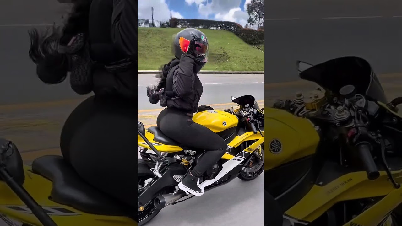 Cruising in my yellow 💛🫶🏽 #motogirl #bikerchic #bikergirl #bikevlog #yamaha #r6 #blonde #rider