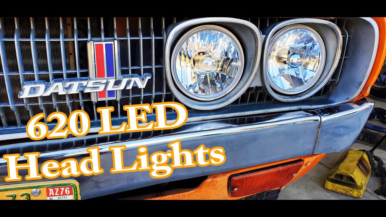 1973 Datsun 620 5 3/4 Octane LED Headlight Upgrade/Comparison