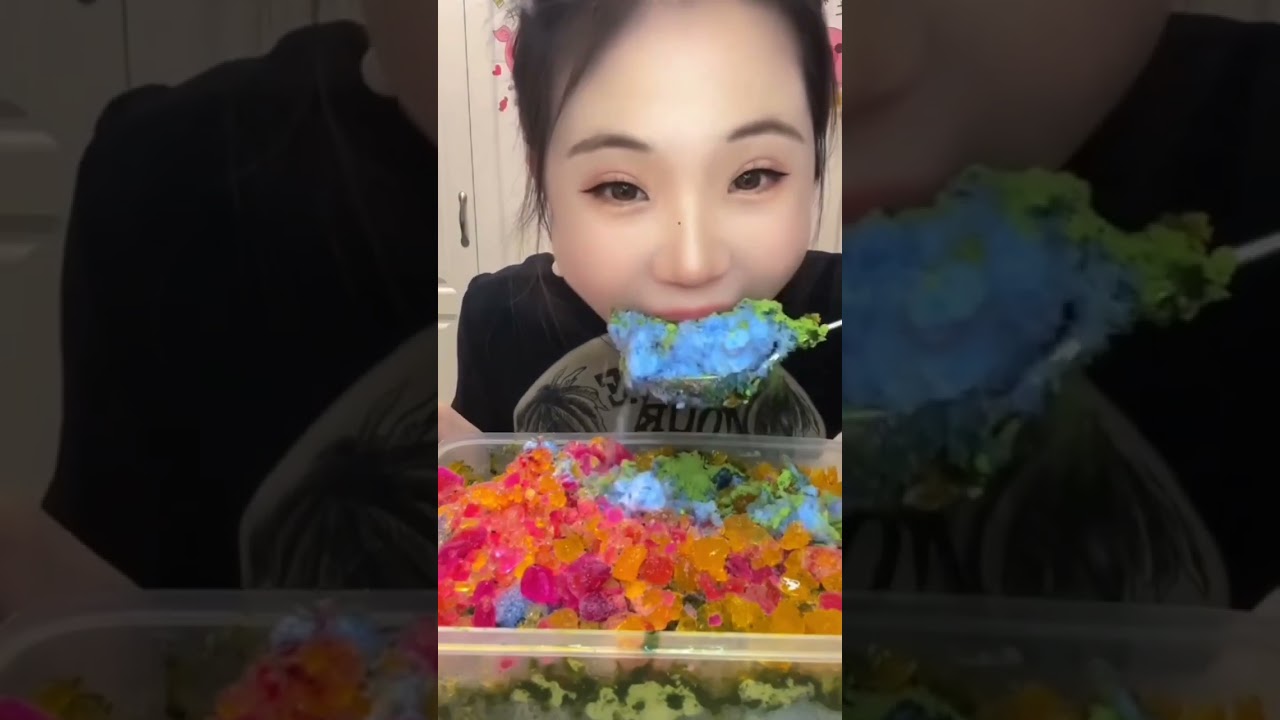 qian's and yy ice eating shaved ice eating 🧊🧊🧊