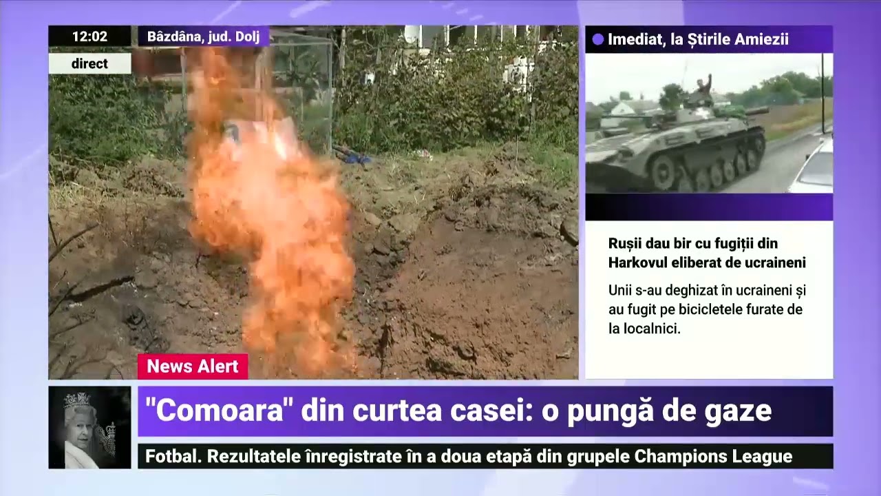 Un bărbat din Dolj care săpa un puț a dat peste o pungă de gaze. Focul arde de câteva zile în curte