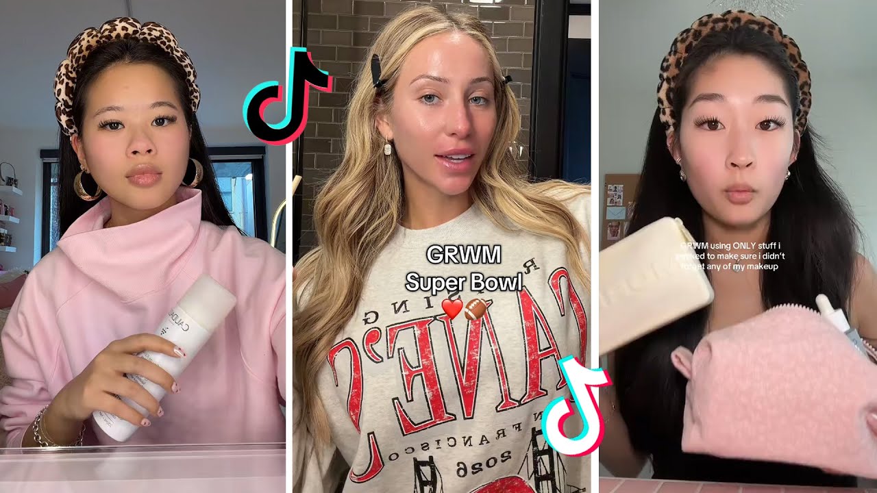 Makeup Tutorial Tiktok Compilation - GRWM  ( Get Ready With Me ) ❤️(Skincare, Makeup, Outfits) 1873