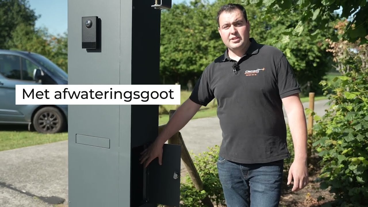 Poort met geïntegreerde brievenbus console