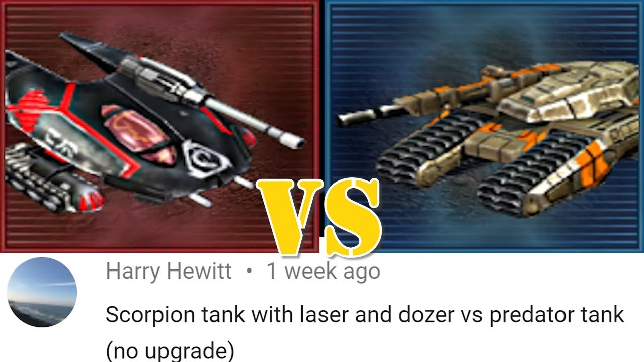 Nod Scorpion Tank (All Upgrades) vs GDI Predator (No Upgrades)