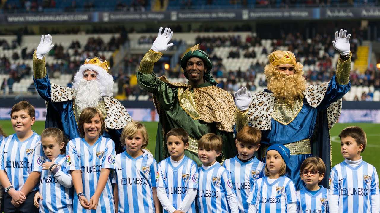 Así vivieron el partido los Reyes Magos en La Rosaleda