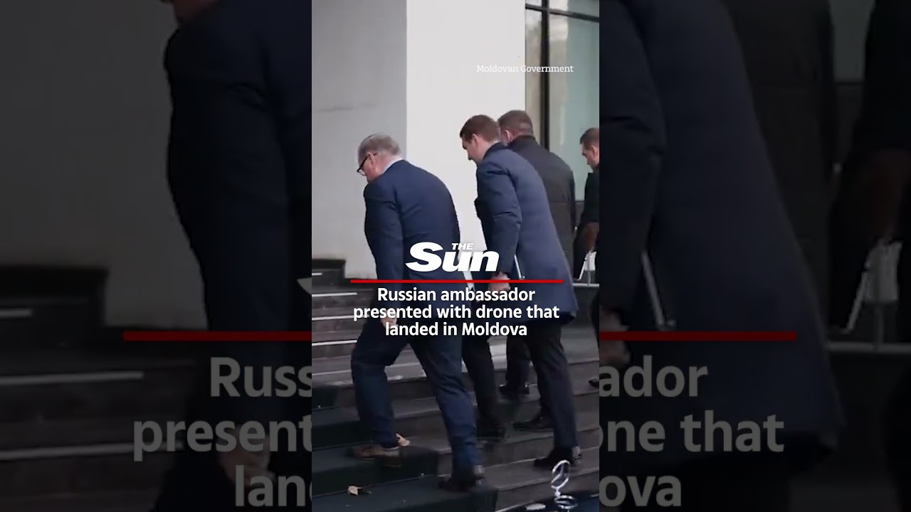 Russian ambassador presented with ACTUAL drone that landed in Moldova after apology visit #russia