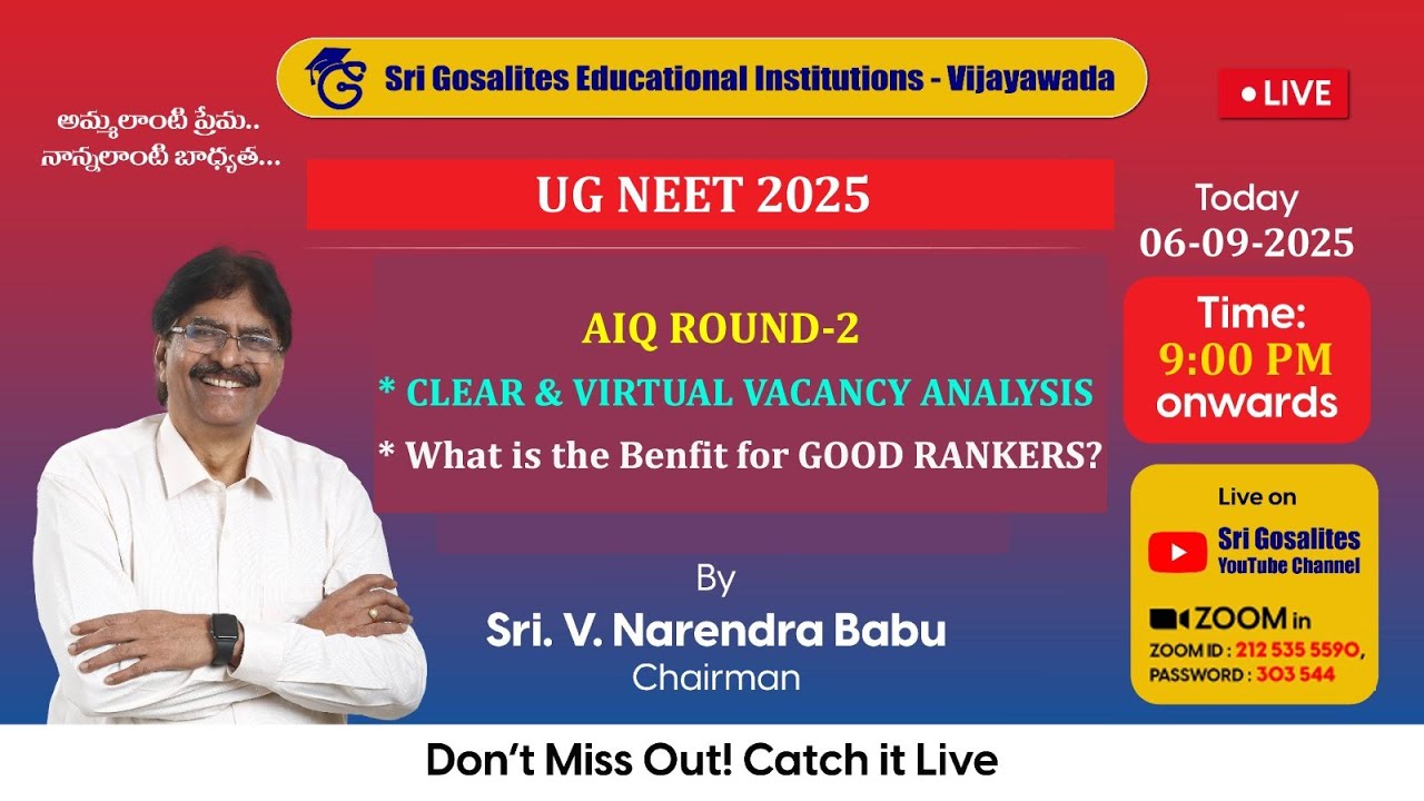 UG NEET 2025 & AIQ ROUND - 2 * CLEAR & VIRTUAL VACANCY ANALYSIS
