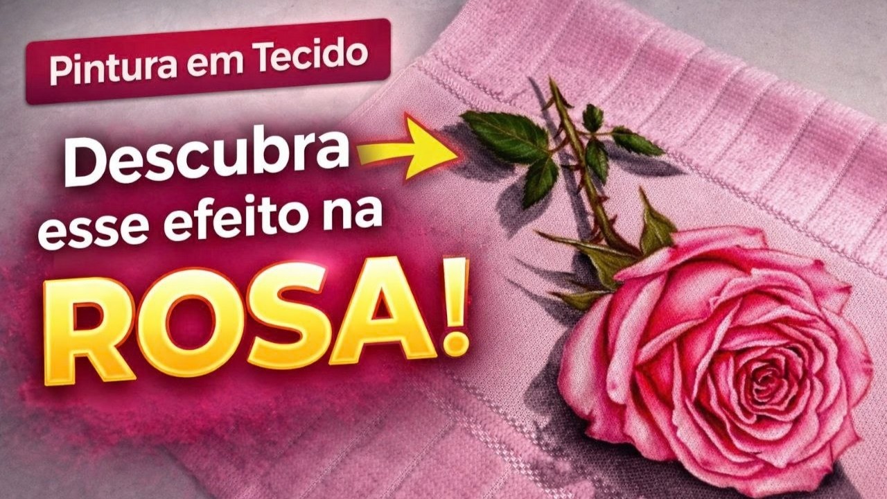 Pintura em Tecido: Como Pintar Rosa Realista com Efeito de Sombra