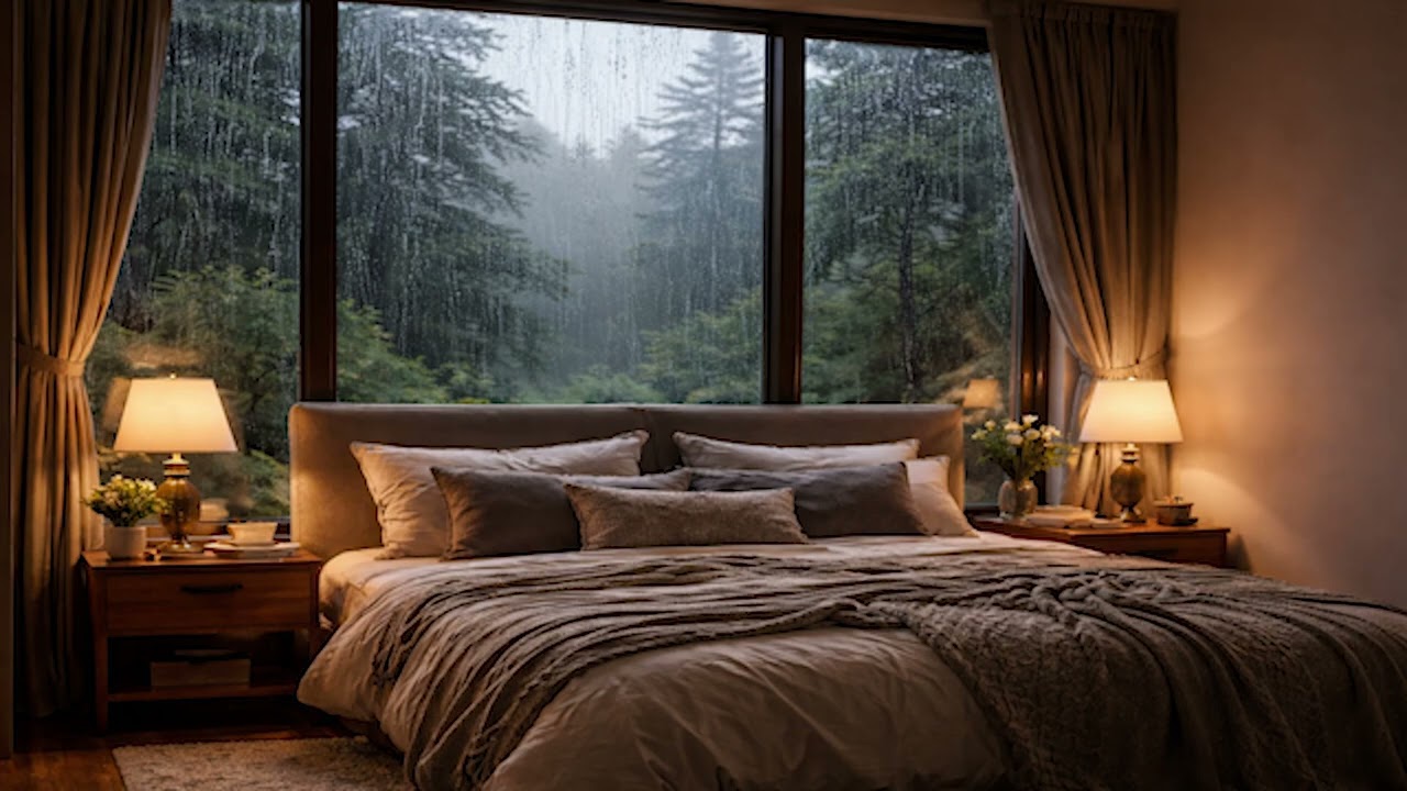 The rain covers those with problems, which can be checked with supportive and relaxing music.