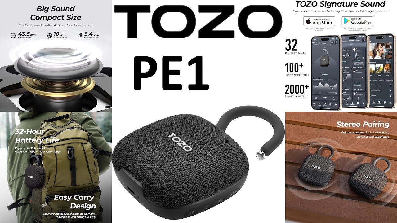 TOZO PE1 Bluetooth Speaker Review: Compact, Waterproof, and Powerful Sound