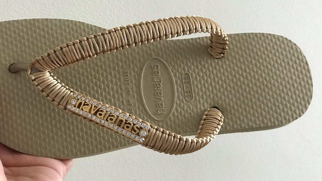 Ponto macrame no chinelo super fácil/Vanessa Arteira