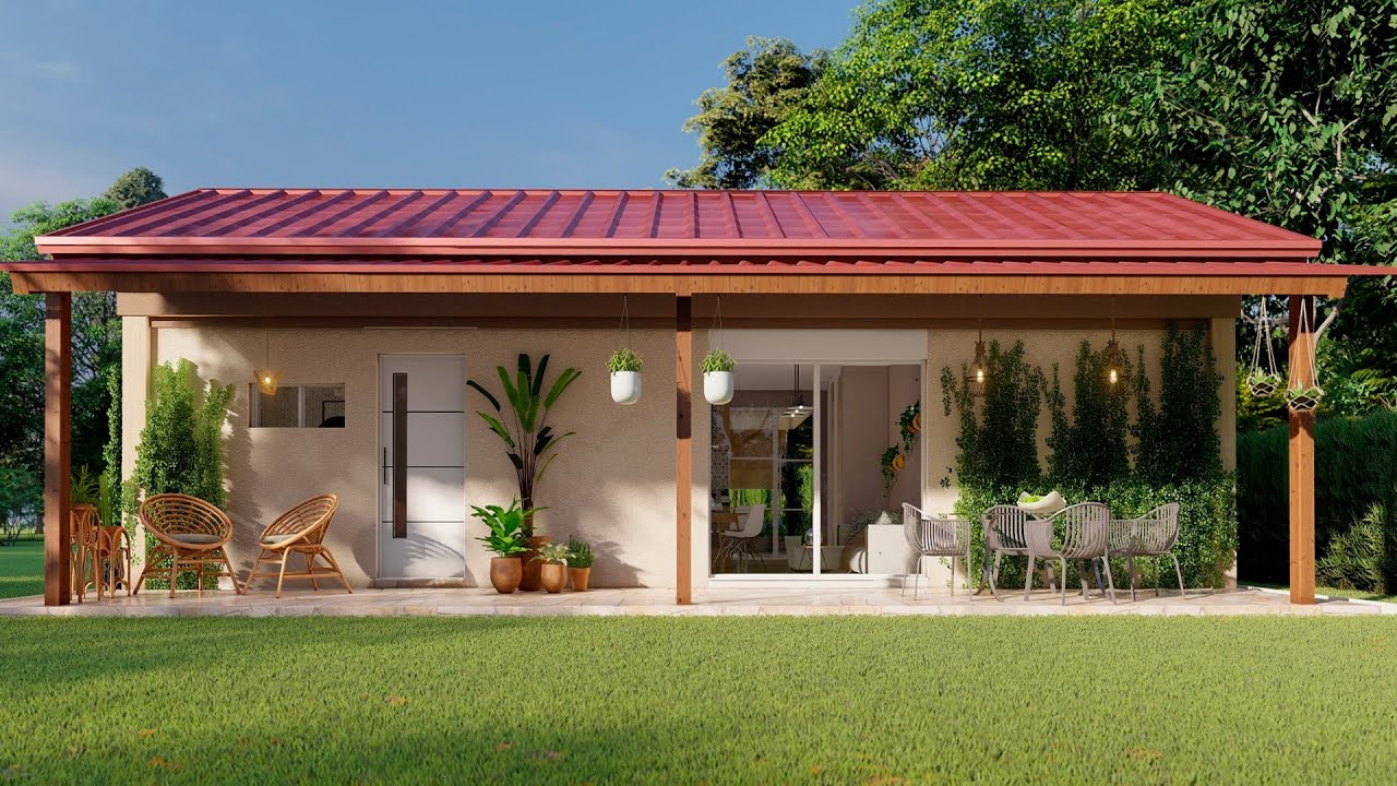 Plano casa de campo pequeña - Planos de casas campestres de 1 piso