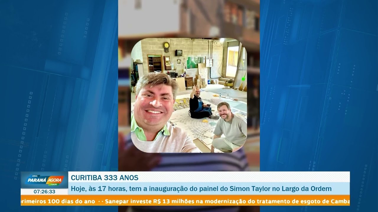 Hoje (17/03), às 17 horas, tem a inauguração do painel do Simon Taylor no Largo da Ordem