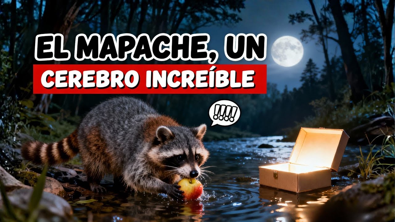 ¿Por qué este mapache lava su comida? Su cerebro es increíble 😱🧠🦝 #historiadeanimales